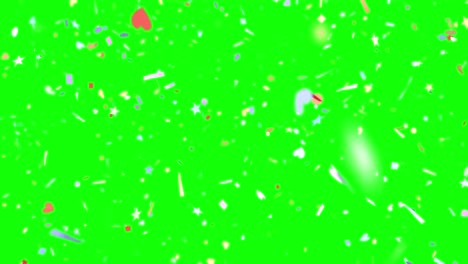 Confetti-shapes-falling-slow-motion-DOF-loop-4K